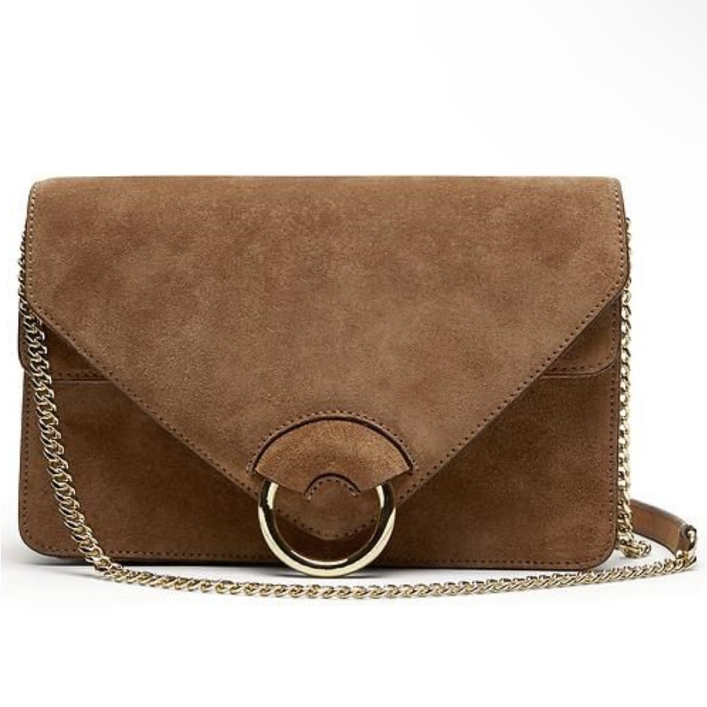 Banana Republic Italian Suede Accordion Bag